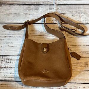 Coach Tan Suede & Leather Shoulder Bag or Cross Body